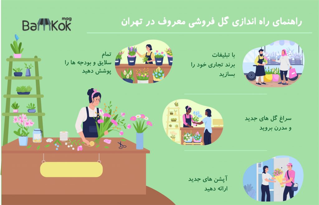 6 قدم تا راه اندازی معروف ترین گل فروشی تهران