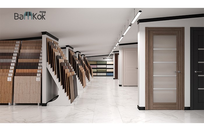 طراحی فروشگاه تزئینات ساختمانی به سبک مدرن